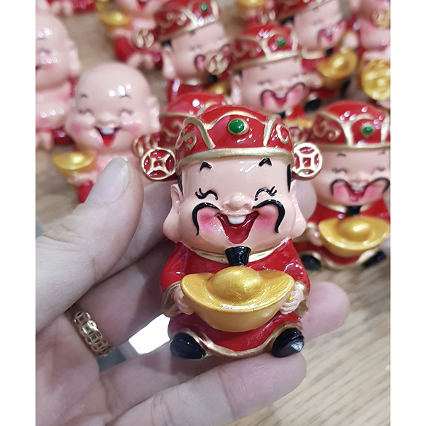 Bộ 03 tượng chibi Thần Tài may mắn size 6cm